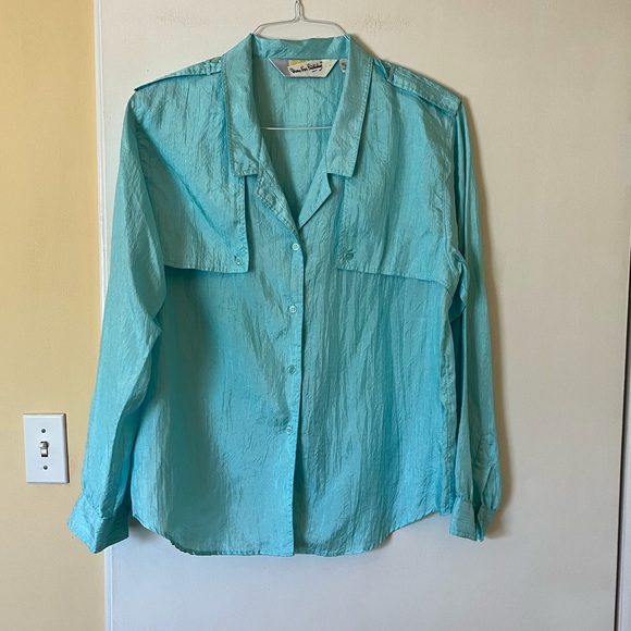 DIANE VON FURSTENBURG button down shirt - size 14 - EUC - Picture 1 of 2